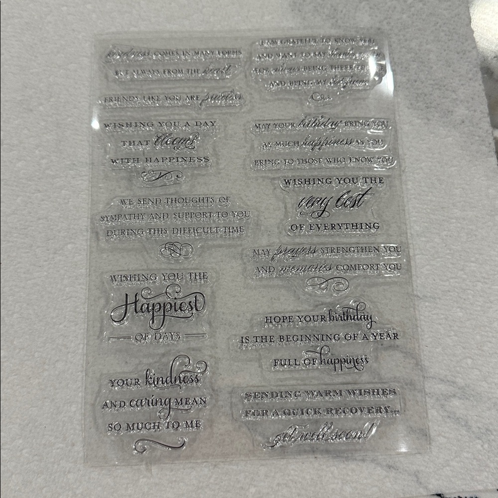 Clear Stamp Collection with Floral and Sentiment Designs - Picture 4 of 9